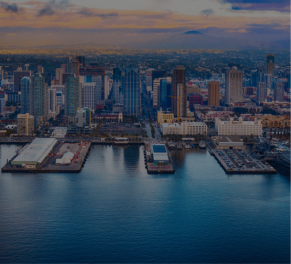 Skyscrapers by the water